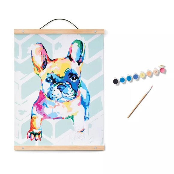 NEW Paint by Number Kit Bulldog  Mondo Llama™ Art Kit with Acrylic Paint & Brush - Picture 1 of 7